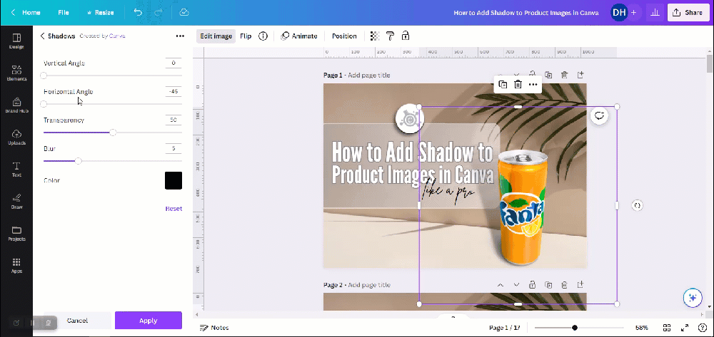 add shadow effect to product image-gif