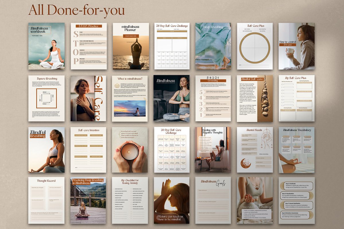 mindfulness journal canva template pages all-done-for-you