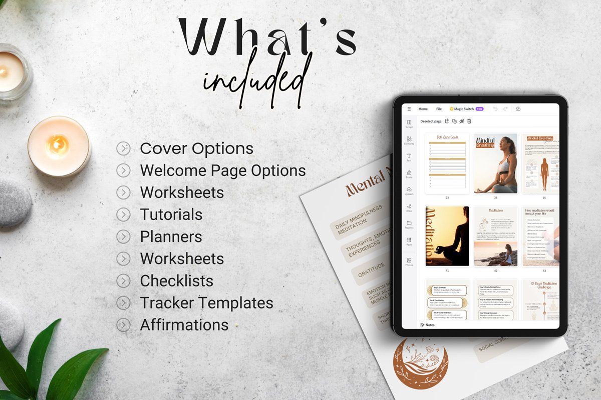 mindfulness journal canva template whats included 1