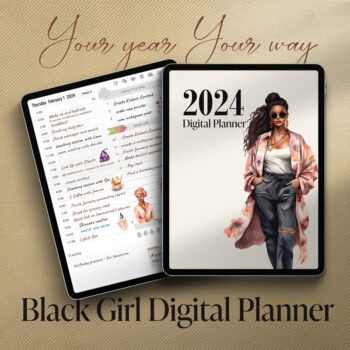 black girl digital planner 2024