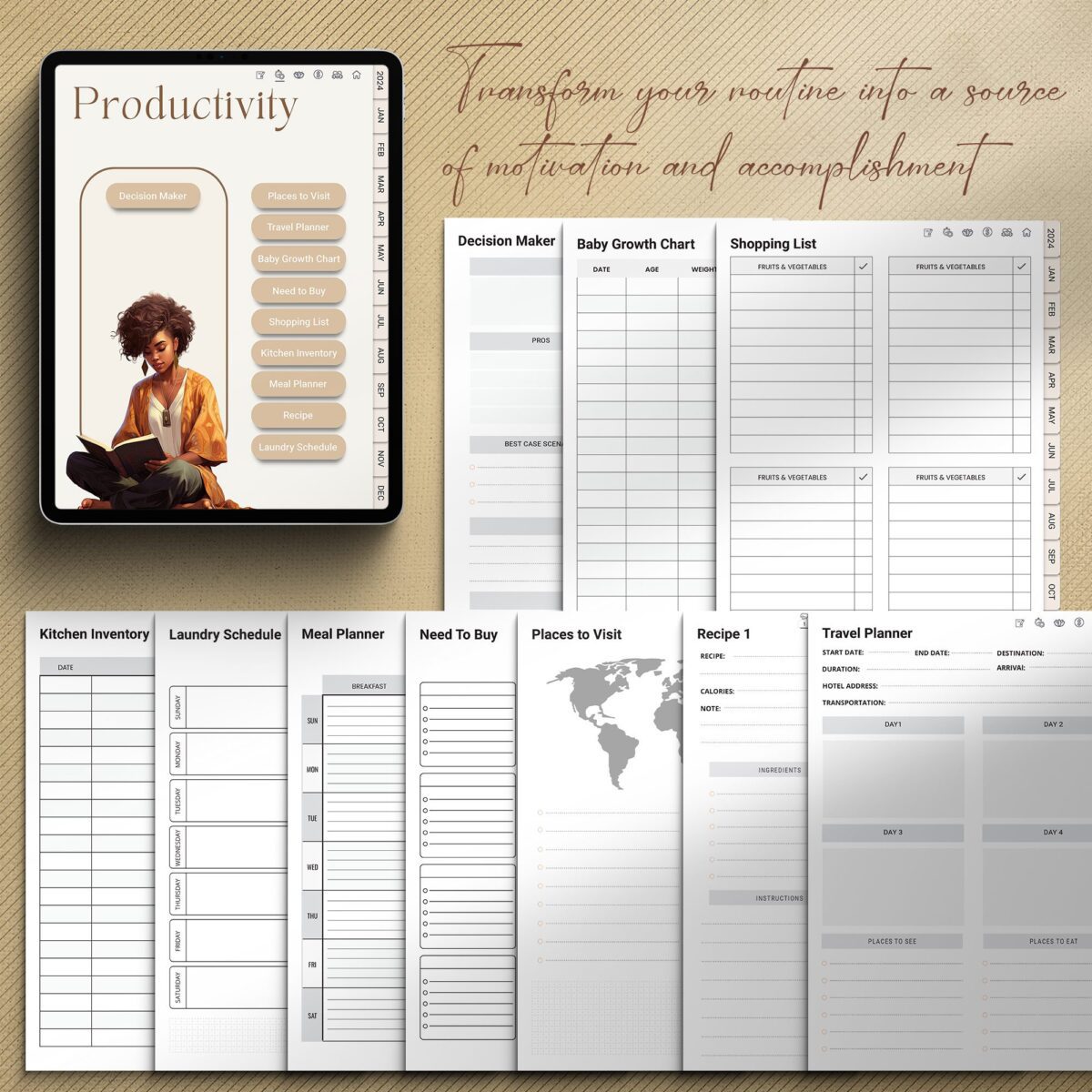 black-girl-digital-planner-productivity-page-view