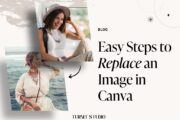 A graphic saying "Easy Steps to Replace an Image in Canva"