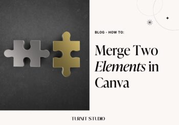 A graphic saying "How to Merge Two Elements in Canva"