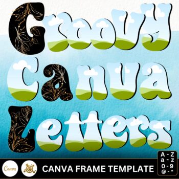 groovy letters canva frame