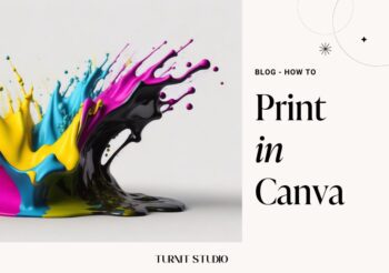 A graphic saying "how to print in canva"
